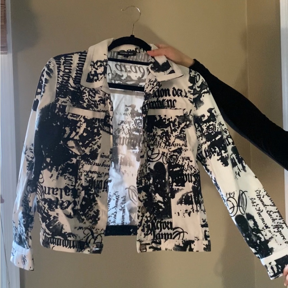 Printed denim jacket